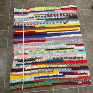 Multi-colored crochet blanket